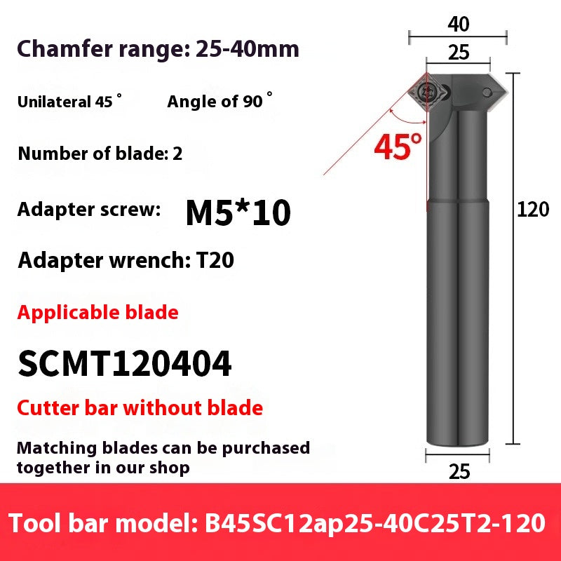 6037 45 degree inside and outside positive and negative chamfering cutter CNC rounding chamfering cutter SD SPK upper and lower bore reverse pull chamfering cutter bar Shandong Denso Pricision Tools Co.,Ltd.